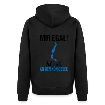 Königssee Decision - ! - Unisex Premium Organic Zip Hoodie - black - Back - Nico (187cm)