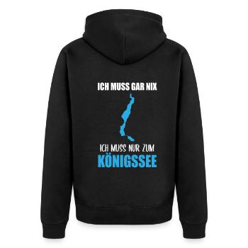 Königssee Duty - Nothing else! - Unisex Premium Organic Zip Hoodie - black - Back - Nico (187cm)