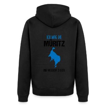 Müritz & 3 Friends - That's all it takes! - Unisex Premium Organic Zip Hoodie - black - Back - Nico (187cm)