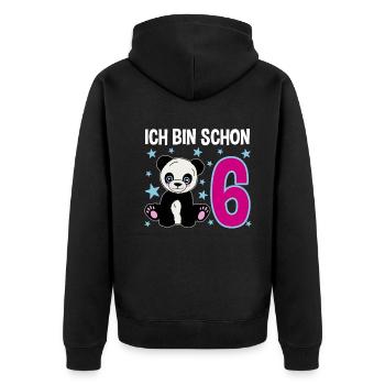 Six ans – Panda Smile - Veste à capuche bio Premium Unisexe - noir - Dos - Nico (187cm)