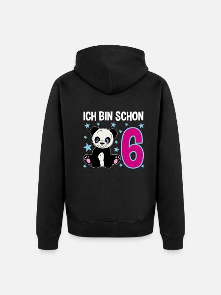 Six ans – Panda Smile - Veste à capuche bio Premium Unisexe - noir