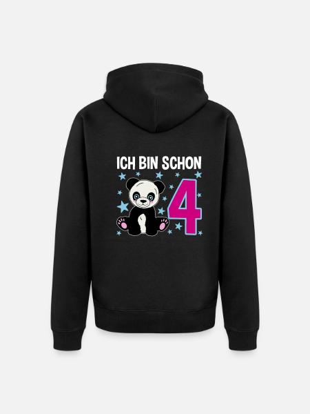 Four Years of Panda Magic - Unisex Premium Organic Zip Hoodie - black