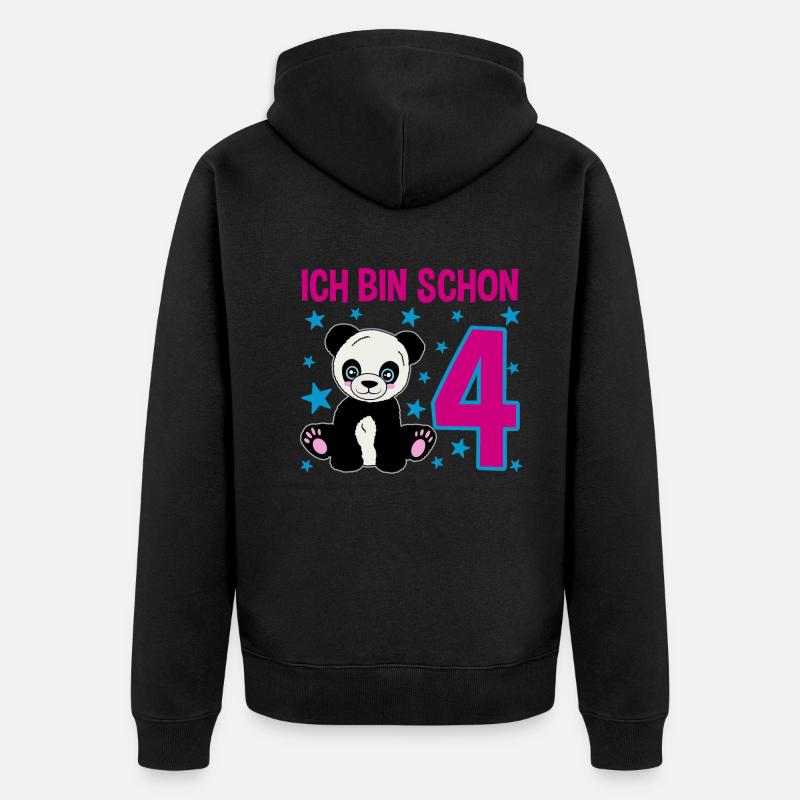 Quatre ans de magie panda - Veste à capuche bio Premium Unisexe - undefined