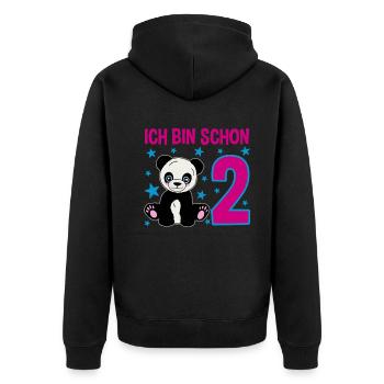 Panda Miracle - Deux ans de bonheur - Veste à capuche bio Premium Unisexe - noir - Dos - Nico (187cm)