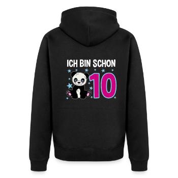 Ten Years – Panda Jubilation - Unisex Premium Organic Zip Hoodie - black - Back - Nico (187cm)