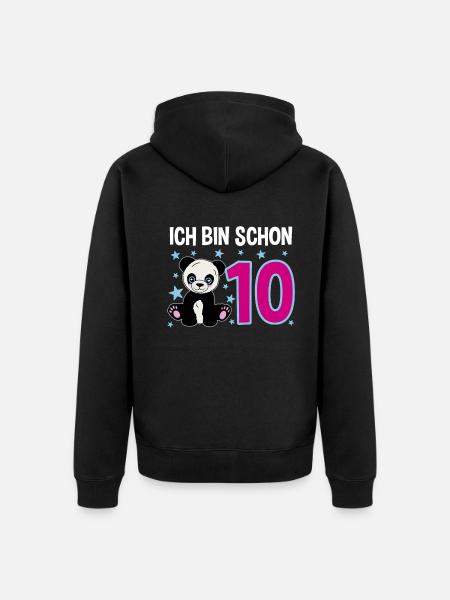 Dix ans – Panda Jubilation - Veste à capuche bio Premium Unisexe - noir