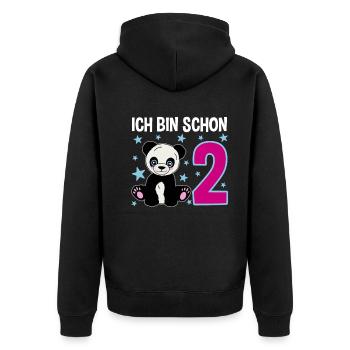Panda Wonder - Deux ans de bonheur - Veste à capuche bio Premium Unisexe - noir - Dos - Nico (187cm)