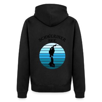 Lake Schwerin - Natural Jewel - Unisex Premium Organic Zip Hoodie - black - Back - Nico (187cm)