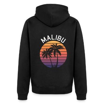 Style rétro Neon Malibu Palm - Veste à capuche bio Premium Unisexe - noir - Dos - Nico (187cm)