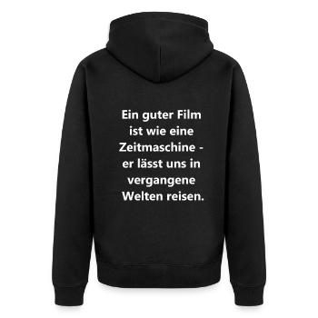 Soirée cinéma rétro - Veste à capuche bio Premium Unisexe - noir - Dos - Nico (187cm)