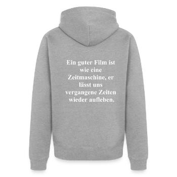 Rouleaux rétro - Veste à capuche bio Premium Unisexe - gris chiné - Dos - Nico (187cm)