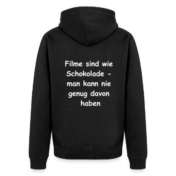 Movie Madness Geschenk - Unisex Premium Bio Zip Hoodie - Schwarz - Hinten - Nico (187cm)