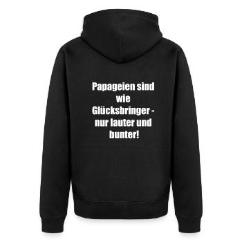 Cadeau d’oiseau coloré - Veste à capuche bio Premium Unisexe - noir - Dos - Nico (187cm)
