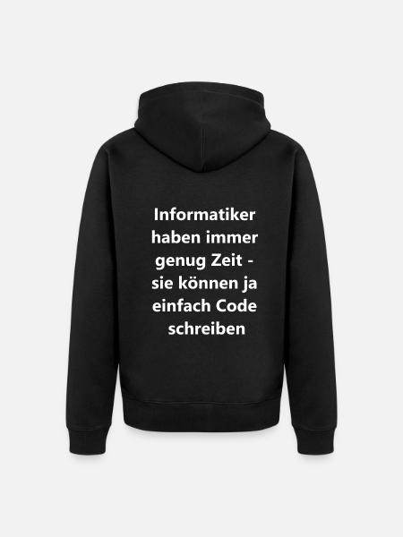 Geschenk für Nerds - Unisex Premium Bio Zip Hoodie - Schwarz