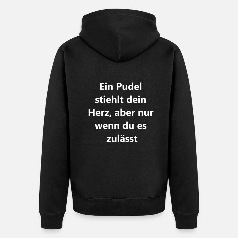 Cadeau coeur caniche mignon - Veste à capuche bio Premium Unisexe - noir