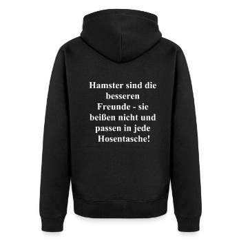 Funny gift - Unisex Premium Organic Zip Hoodie - black - Back - Nico (187cm)