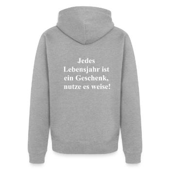 porte-bonheur - Veste à capuche bio Premium Unisexe - gris chiné - Dos - Nico (187cm)