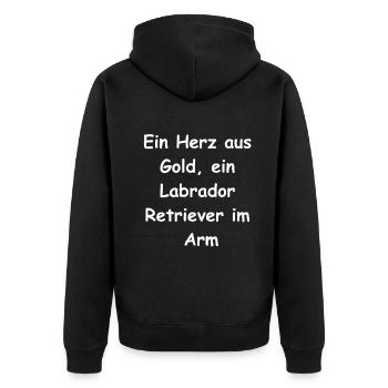 Heartfelt gift for dog owners - Unisex Premium Organic Zip Hoodie - black - Back - Nico (187cm)