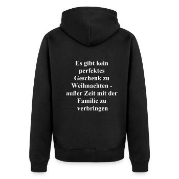 Domestic happiness - Unisex Premium Organic Zip Hoodie - black - Back - Nico (187cm)