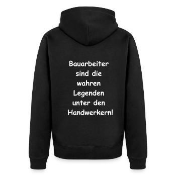 Cadeau pour un ouvrier du bâtiment - Veste à capuche bio Premium Unisexe - noir - Dos - Nico (187cm)