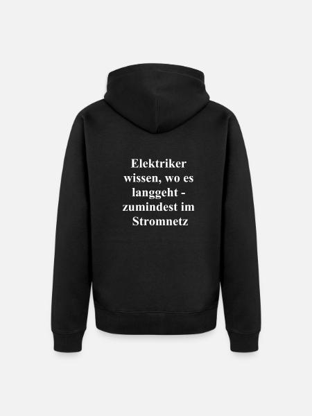 Elektriker Geschenk - Unisex Premium Bio Zip Hoodie - Schwarz