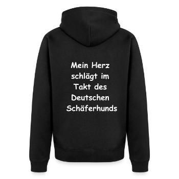 Funny gift for birthday or Christmas - Unisex Premium Organic Zip Hoodie - black - Back - Nico (187cm)