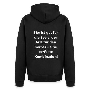 Cadeau corps et âme - Veste à capuche bio Premium Unisexe - noir - Dos - Nico (187cm)