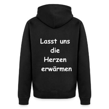 Frohes Fest Geschenk - Unisex Premium Bio Zip Hoodie - Schwarz - Hinten - Nico (187cm)
