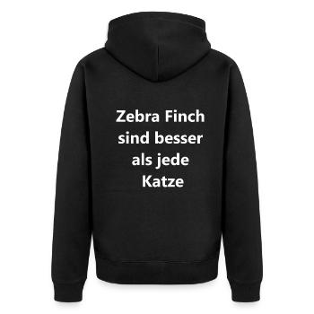 Zebra Finch Geschenk - Unisex Premium Bio Zip Hoodie - Schwarz - Hinten - Nico (187cm)