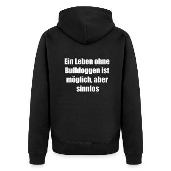 Bulldogs are my lucky charms - Unisex Premium Organic Zip Hoodie - black - Back - Nico (187cm)