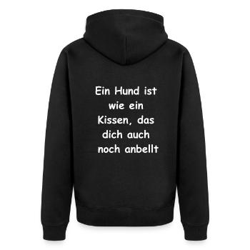 Dog Gift - Unisex Premium Organic Zip Hoodie - black - Back - Nico (187cm)