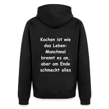 Cadeau plaisir de cuisine - Veste à capuche bio Premium Unisexe - noir - Dos - Nico (187cm)