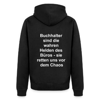 Accounting legend - Unisex Premium Organic Zip Hoodie - black - Back - Nico (187cm)