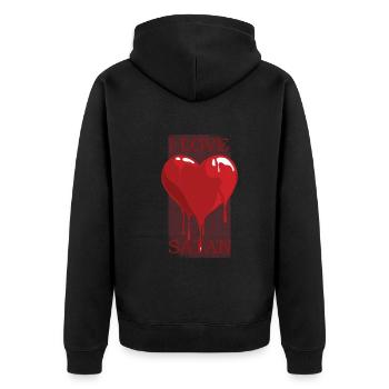 Amour Satan Cœur Dégoulinant - Veste à capuche bio Premium Unisexe - noir - Dos - Nico (187cm)