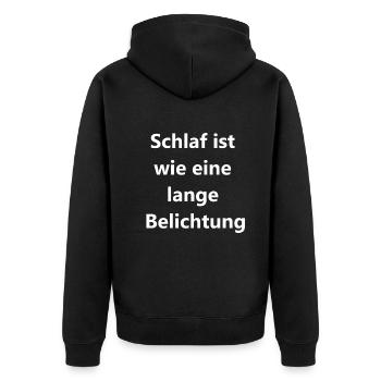 Sleepless in the Dark Gift - Unisex Premium Organic Zip Hoodie - black - Back - Nico (187cm)
