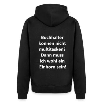 Accounting is a way of life - Unisex Premium Organic Zip Hoodie - black - Back - Nico (187cm)