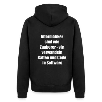 Un cadeau amusant pour les buveurs de café - Veste à capuche bio Premium Unisexe - noir - Dos - Nico (187cm)