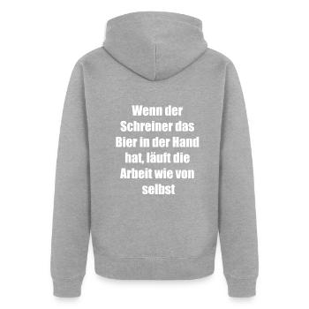 Gift for the do-it-yourselfer - Unisex Premium Organic Zip Hoodie - heather grey - Back - Nico (187cm)