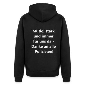 Everyday Heroes Gift - Unisex Premium Organic Zip Hoodie - black - Back - Nico (187cm)