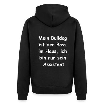Cadeau personnalisé pour les parents de chiens - Veste à capuche bio Premium Unisexe - noir - Dos - Nico (187cm)