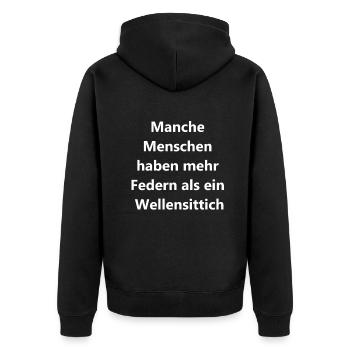 Funny gift for friends - Unisex Premium Organic Zip Hoodie - black - Back - Nico (187cm)
