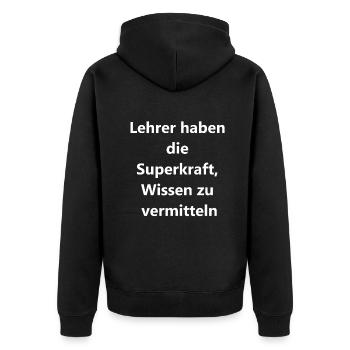 Leidenschaftlicher Lehrer Geschenk - Unisex Premium Bio Zip Hoodie - Schwarz - Hinten - Nico (187cm)