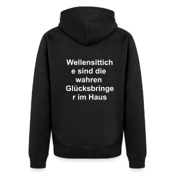 Geschenkidee für Tierfreunde - Unisex Premium Bio Zip Hoodie - Schwarz - Hinten - Nico (187cm)