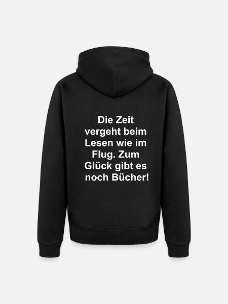 Lesezeit-Geschenk - Unisex Premium Bio Zip Hoodie - Schwarz