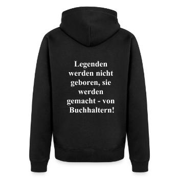 Buchhaltungs-Guru Geschenk - Unisex Premium Bio Zip Hoodie - Schwarz - Hinten - Nico (187cm)