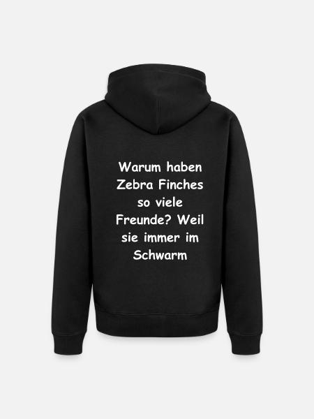 Zebra Finch Geschenk - Unisex Premium Bio Zip Hoodie - Schwarz