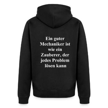 Idée cadeau pour les mécaniciens - Veste à capuche bio Premium Unisexe - noir - Dos - Nico (187cm)