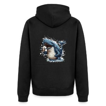 Bière de baleine drôle - Veste à capuche bio Premium Unisexe - noir - Dos - Nico (187cm)