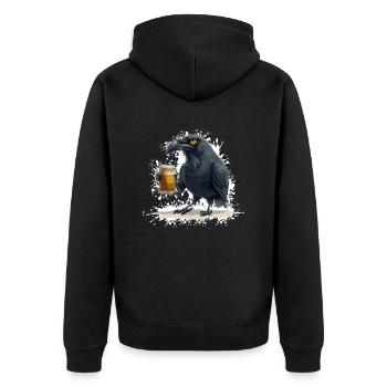 Raven Crow Bière Drôle - Veste à capuche bio Premium Unisexe - noir - Dos - Nico (187cm)