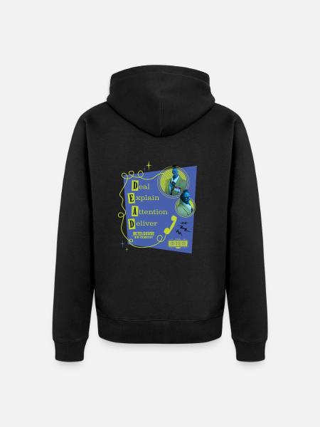 Beetlejuice 2 DEAD: Deal Explain Attention Deliver - Unisex Premium Organic Zip Hoodie - black